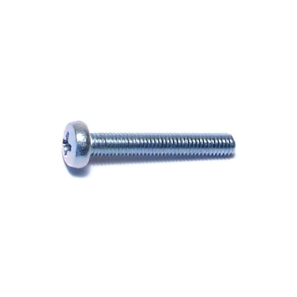 Midwest Fastener M3-0.50 x 20 mm Phillips Pan Machine Screw, Zinc Plated Steel, 50 PK 51536 - main